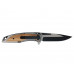 Нож складной Stinger, 120 мм, (черный/серебристый), материал рукояти: нержавеющая сталь/дерево с нанесением логотипа компании