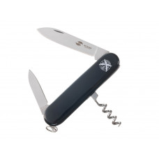 Нож перочинный Stinger, 90 мм, 4 функции, материал рукояти: АБС-пластик (черный) с нанесением логотипа компании