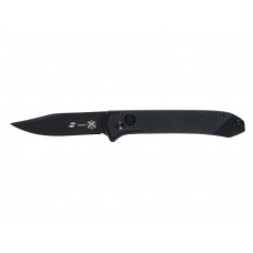 Нож складной Stinger, 115 мм, (черный), материал рукояти: нержавеющая сталь, стеклотекстолит G10 с нанесением логотипа компании