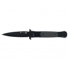Нож складной Stinger, 118 мм, (черный), материал рукояти: нержавеющая сталь, карбон с нанесением логотипа компании