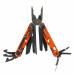 Мультитул Stinger, 107 х 19 мм, 19 функций, сталь, оранжевый корпус, стоунвош, в картонной коробке, в комплекте нейлоновый чехол с нанесением логотипа компании