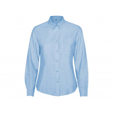 Рубашка женская "Oxford", небесно-голубой с нанесением логотипа компании