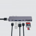 USB-C адаптер для MacBook 7-в-1, серебро, Deppa с нанесением логотипа компании