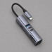 USB-хаб 7 в 1 USB-C - USB-A3.0 + 2хUSB-C + USB-C PD100Вт + HDMI + SD + microSD, серый, Deppa с нанесением логотипа компании