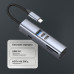 USB-хаб 7 в 1 USB-C - USB-A3.0 + 2хUSB-C + USB-C PD100Вт + HDMI + SD + microSD, серый, Deppa с нанесением логотипа компании