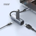 USB-хаб 3 в 1 USB-C - USB-A3.0 + USB-C PD100Вт + HDMI, серый, Deppa с нанесением логотипа компании