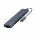 USB Type-C хаб 7-в-1, HDMI, Power Delivery, 2xUSB 3.0, RJ45, microSD/SD, графит, Deppa с нанесением логотипа компании