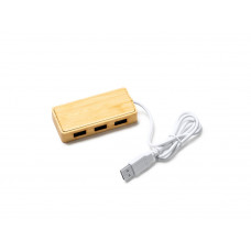 USB-хаб NEPTUNE, древесина/белый
