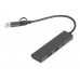 USB-концентратор «Command», серый с нанесением логотипа компании