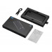 Внешний аккумулятор со встроенными кабелями «Фрэйм», 10000мач, черный с нанесением логотипа компании