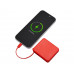 Внешний аккумулятор со встроенным кабелем USB-C «Дэнси», 5000 мАч, красный с нанесением логотипа компании Внешний аккумулятор со встроенным кабелем USB-C «Дэнси», 5000 мАч, красный с нанесением логотипа компании