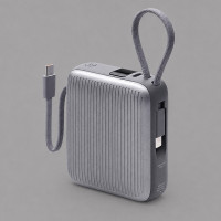 Внешний АКБ NRG Turbo Cable 10000 mAh, 22,5Вт, графит, Deppa