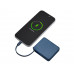 Внешний аккумулятор со встроенным кабелем USB-C «Дэнси», 5000 мАч, темно-синий с нанесением логотипа компании Внешний аккумулятор со встроенным кабелем USB-C «Дэнси», 5000 мАч, темно-синий с нанесением логотипа компании