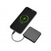 Внешний аккумулятор со встроенным кабелем USB-C «Дэнси», 5000 мАч, черный с нанесением логотипа компании Внешний аккумулятор со встроенным кабелем USB-C «Дэнси», 5000 мАч, черный с нанесением логотипа компании