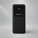 Внешний аккумулятор Kris soft touch, 10000mAh (Чёрный) с нанесением логотипа компании