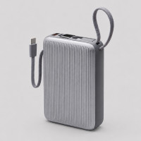 Внешний АКБ NRG Turbo Cable 20000 mAh, 22,5Вт, графит, Deppa