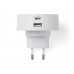 Адаптер питания USB Poweron, белый с нанесением логотипа компании