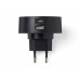 Адаптер питания USB Poweron, черный с нанесением логотипа компании