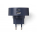 Адаптер питания USB Poweron, темно-синий с нанесением логотипа компании