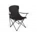 Складной стул для отдыха на природе Camp, черный с нанесением логотипа компании