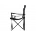 Складной стул для отдыха на природе Camp, черный с нанесением логотипа компании
