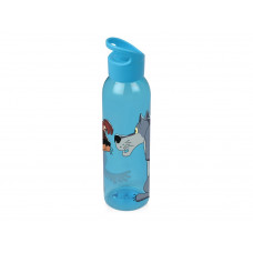 Бутылка для воды "Жил-был Пес», голубой с нанесением логотипа компании