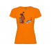 Футболка "Жил-был Пес» женская, оранжевый с нанесением логотипа компании