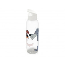 Бутылка для воды "Жил-был Пес», прозрачный/белый с нанесением логотипа компании