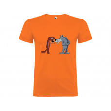 Футболка "Жил-был Пес» мужская, оранжевый с нанесением логотипа компании