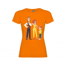 Футболка "Простоквашино» женская, оранжевый с нанесением логотипа компании