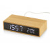 Часы настольные с беспроводной зарядкой «Index», 10 Вт, бамбук с нанесением логотипа компании