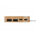 USB хаб «Memo», 2*USB, 2*Type C, бамбук с нанесением логотипа компании