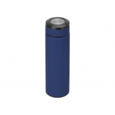 Вакуумный термос "Vacuum Flask C1", soft touch, 420мл, темно-синий с нанесением логотипа компании
