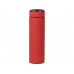 Вакуумный термос "Vacuum Flask C1", soft touch, 420мл, красный с нанесением логотипа компании