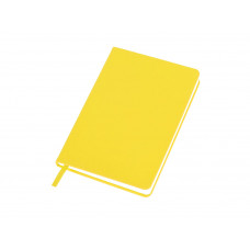 Бизнес-блокнот C2 софт-тач, твердая обложка, 128 листов, желтый с нанесением логотипа компании
