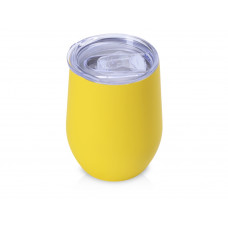 Термокружка "Vacuum mug C1", soft touch, 370мл, желтый с нанесением логотипа компании