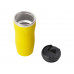 Термокружка "Double wall mug C1", soft touch, 350 мл, желтый с нанесением логотипа компании