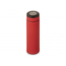 Вакуумный термос "Vacuum Flask C1", soft touch, 420мл, красный с нанесением логотипа компании