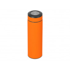 Вакуумный термос "Vacuum Flask C1", soft touch, 420мл, оранжевый с нанесением логотипа компании