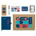 Welcome pack «Warm welcome», синий с нанесением логотипа компании