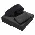 Подарочный набор Long River: обложка для паспорта (без лого Long River), галстук (черный),черная коробка с нанесением логотипа компании