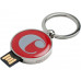 Набор Cacharel: шариковая ручка, брелок с флеш-картой USB 2. на 4 Гб, красный/серебристый с нанесением логотипа компании