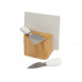 Набор для сыра Cheese Break: 2  ножа керамических на  деревянной подставке, керамическая доска с нанесением логотипа компании