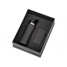 Подарочный набор с бутылкой для воды и повербанком С2, 10000 mAh, черный