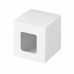 Коробка тук-энд с окном с полноцветной запечаткой «Флап» с окном, 85х85х90 мм с нанесением логотипа компании