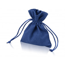 Мешочек подарочный, лен, малый, темно-синий с нанесением логотипа компании