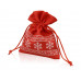 Мешочек подарочный новогодний, хлопок, малый, красный с нанесением логотипа компании
