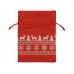 Мешочек подарочный новогодний, хлопок, средний, красный с нанесением логотипа компании
