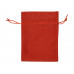 Мешочек подарочный, искусственный лен, средний, красный с нанесением логотипа компании