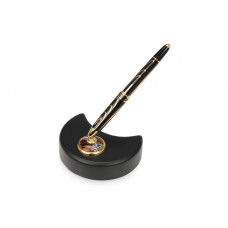 Набор Duke «Министр»:ручка-роллер на подставке в виде полумесяца, черный/золотистый